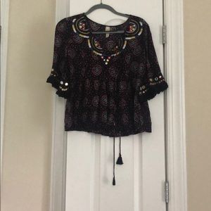 Beautiful bohemian Anthro blouse size XS